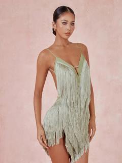 Одежда для танцев - Платье для латины ZYM, Oasis Fringe Dress, 2420, Зеленое