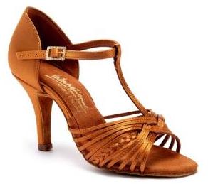 Обувь для танцев - Босоножки International Dance Shoes, La, Svetlana, Tan Satin 3,2 elit, Бежевый сатин, каблук 8 ,5 см