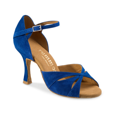 Босоножки для танцев RUMMOS, WOMEN LATIN SHOE, R385/70N, Синяя замша, каблук 7 см