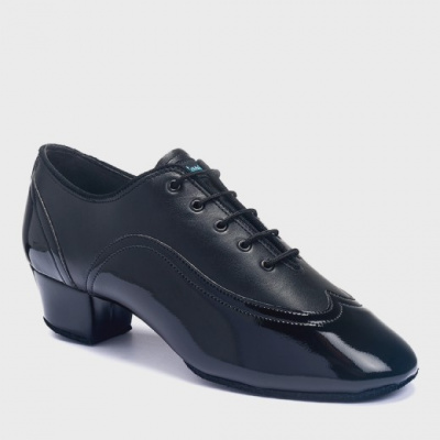 Ботинки International Dance Shoes, La, Jones, Black Calf Black Patent, Черная кожа Черный лак