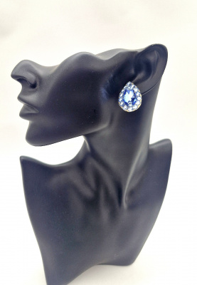 Серьги капля ручной работы LU dance jewelry, СТ-Ф, Sapphire