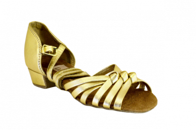 Босоножки Dancemaster, 1713, Позолоченная кожа, блок-каблук
