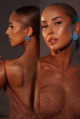 Серьги капля ручной работы LU dance jewelry, СТ-Ф, Sapphire