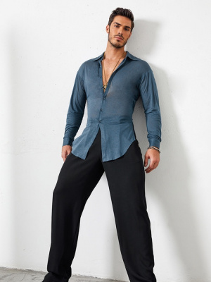 Рубашка тренировочная для латины ZYM, Lessel Wool New Flow Shirt, N029, Голубой